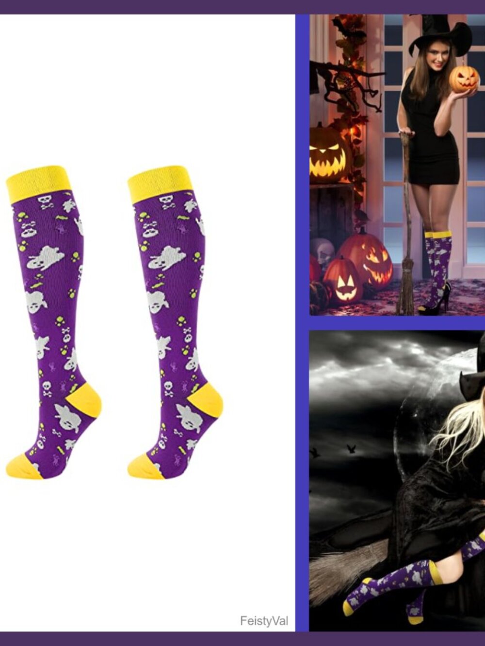 Junely Compression Knee High Socks Nylon Support Running Athletic
